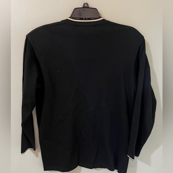 Vintage Talbots Black Wool Cardigan Sweater
Gold Trim Sz small Made in Italy - Picture 4 of 6